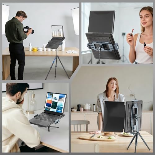 Laptop Tripod Mount with Arca Swiss Plate, Rubber Pad, 1/4" & 3/8" Screw Holes for Secure Laptop Holding – Works with Tripod Head for Vertical/Horizontal/Musicians/Studio Recording