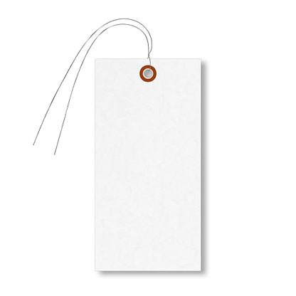 SmartSign Blank Tyvek Shipping Tags with Wire, Size #8 | 6 1/4" x 3 1/8", Pack of 1000, White
