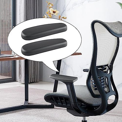 Office Chair Armrest Replacement Pads Caps Mesh Computer Chair Parts Accessory Mounting Holes 4inch Sturdy 1 Pair PU Leather (Style B)