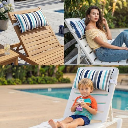 Chaise Lounge Head Pillow Oudoor Patio Pillow with Elastic Strap