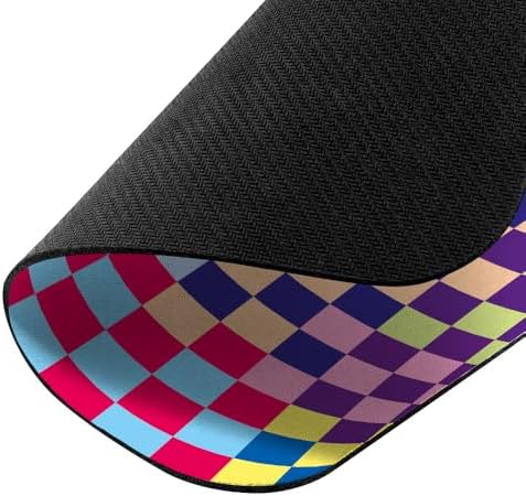 Non-Slip Rectangle Mousepad, WIRESTER Colorful Checkered Pattern S2 Mouse Pad for Home, Office and Gaming Desk