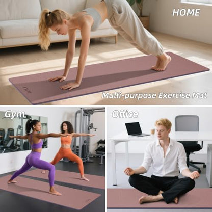 ILILI 10mm Extra Thick, TPE Yoga Mat, 76×28 Inch Extra Long, Carrying Strap