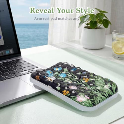 Ospelelf Desk Elbow Rest Pad, Gel Arm Rest for Keyboard and Mouse, Bushes