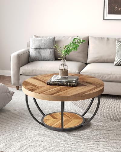 Round Coffee Table, 32" Circle Coffee Tables for Living Room