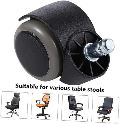 NUOBESTY 5Pcs Heavy-Duty Office Chair Caster Wheels Replacement Universal Size Smooth Rolling for Floor Types Compatible Office Chairs