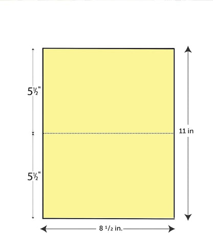 Limited Papers (TM) 8.5x11 Perforated Paper, 20/50 Pound, 75 GSM, Variety of Perforation Sizes and Colors, for Forms, Tickets, Postcards, Business Cards. (Pink, 2 up - horizontal 5.5”)