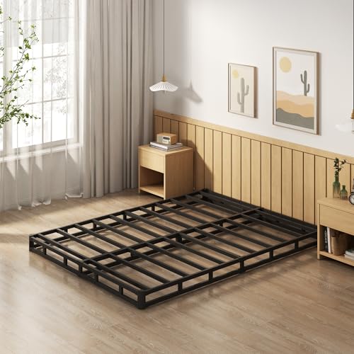 5 Inch Box Spring Full Size Metal Bed Base with Fabric Cover
