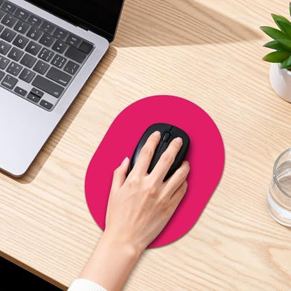 Oval Mouse Pad 6x8in Non-Slip for Laptop,Rose Red