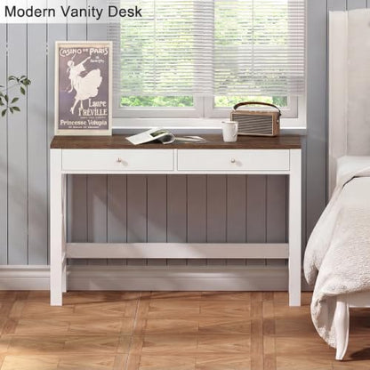 40 Inches Farmhouse Computer Desk with 2 Drawers