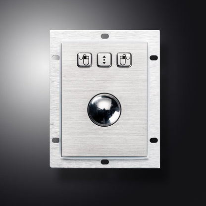 Embedded Mechanical Trackball Mouse USB PS2 Panel Mount 38mm Metal Rollerball Industrial Pointing Device(USB Interface,Stainless Steel)