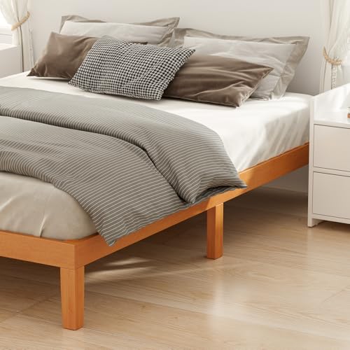 12 Inch King Bed Frame, 3.5" Thick Pine Frame, 700 lbs Capacity