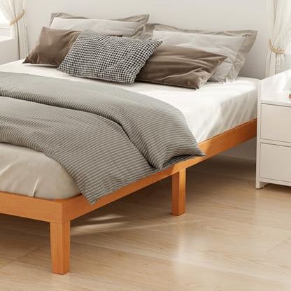 12 Inch King Bed Frame, 3.5" Thick Pine Frame, 700 lbs Capacity