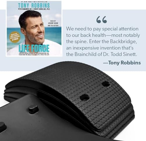 (Grey), Adjustable Lower & Upper Back Stretcher For Lumbar Support Spine Alignment & Back Pain Relief By Renowned Kinesiologist Dr. Sinett
