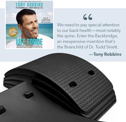 (Grey), Adjustable Lower & Upper Back Stretcher For Lumbar Support Spine Alignment & Back Pain Relief By Renowned Kinesiologist Dr. Sinett