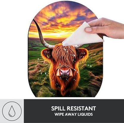 Small Mouse pad, Portable, Waterproof Non-Slip Rubber Bottom, Suitable for Wireless Mouse, Laptop Keyboard Tray for Both Men and Women, Office Travel 7.1x10.6in，Highland Cow