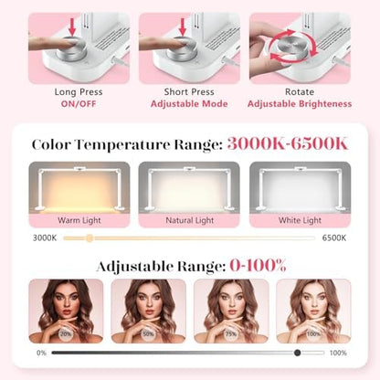 Yokilly Large Half Moon Light: 34" Shadow-Free Nail Light for Manicurist