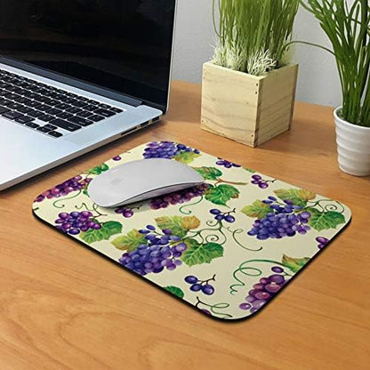 Non-Slip Rectangle Mousepad, WIRESTER Bunch Purple Grapes Mouse Pad for Home, Office and Gaming Desk