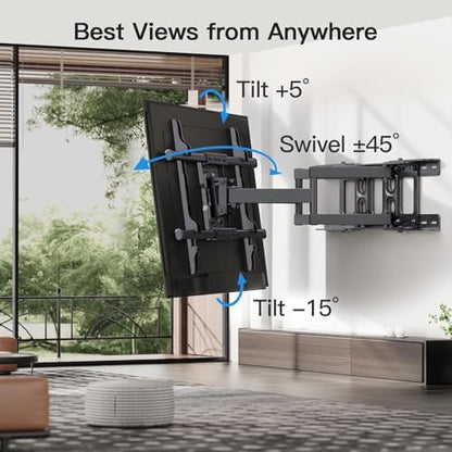 Pipishell Full Motion 24'' Studs TV Wall Mount for 40–84 inch TVs