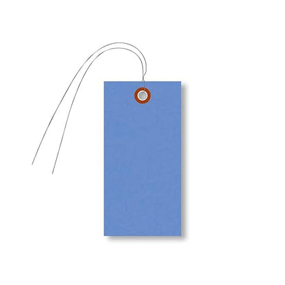 SmartSign Blue Tyvek Shipping Tags with Wire, Size #5 | 4 3/4" x 2 3/8", Pack of 1000, Made in USA
