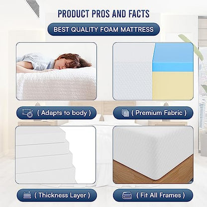 | 12 Inch King Mattress | Medium Firm | Gel Memory Foam | White