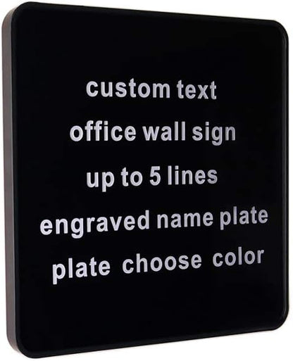 Custom Engraved Door Suite Wall Sign | Office Sign | Personalized Wall Plaque | Business Doctor Law Firm Home Office Cafe Shop | Up to 5 Text Lines Adhesive Backed or Simple Keyhole Mounti (6" x 6")