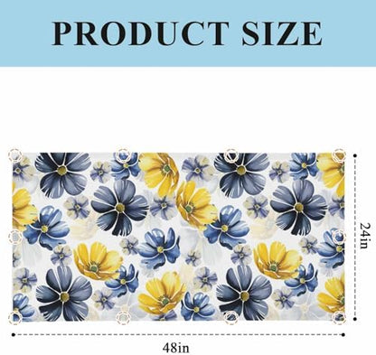 Ombre Flower Magnetic Fluorescent Light Covers for Ceiling Lights 2 x 4 Feet,Watercolor Yellow Purple Blue Green Floral Office Classroom Kitchen Drop Ceiling Light Covers Filters Shade Panel 3 Packs