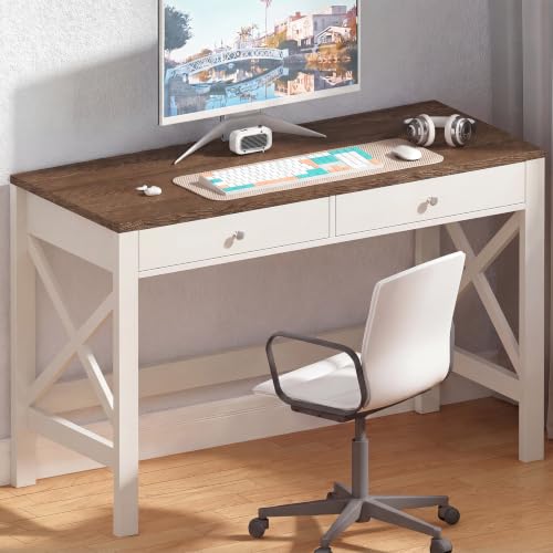 40 Inches Farmhouse Computer Desk with 2 Drawers