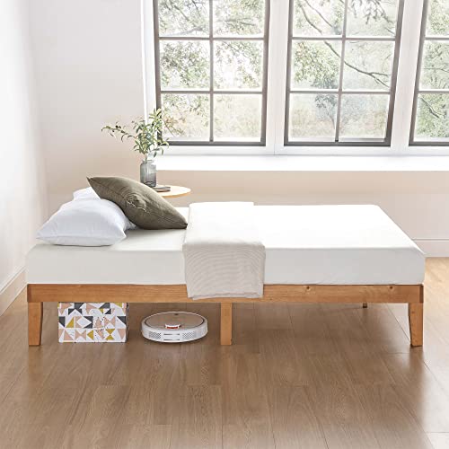Naturalista Classic - 12 Inch Solid Wood Platform Bed with Wooden Slats, No Box Spring Needed, Easy Assembly, King, Natural Pine