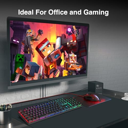 Redragon S107 Gaming Keyboard and Mouse, RGB Gaming Keyboard and 3200 DPI Mouse Combo with Large Mouse Pad, 25-Key Anti-Ghosting, Mechanical Feeling Keyboard, Plug & Play to PC, Laptop