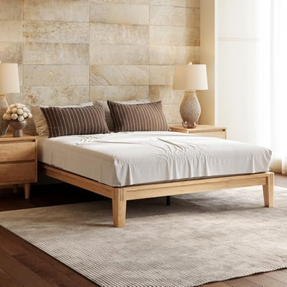 DreamCloud Bamboo Platform Bed Frame, Cal King, Natural, 12" Height
