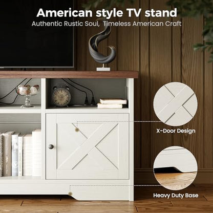TV Stand for 65 Inch TV, Entertainment Center, White