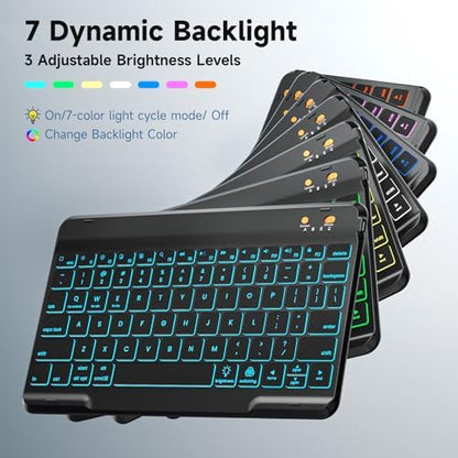 Keyboard case for ipad Air 11 inch(M2 2024)/10.9 Inch Air 5th 4th Generation & iPad Pro 11 inch (1st/2nd/3rd/4th Gen) 360° rotational case Folio Cover with Pencil Holder - Backlit Detachable-(Black)
