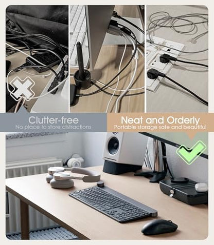 Cable Management Under Desk, Adhesive Cable Ties, 10Pack-White