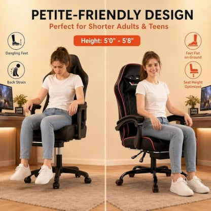 Fabric Gaming Chair for Adult, Comfortable Office Chair with Footrest