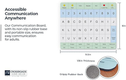 Adult Communication Board - Non-Slip, Portable Letter Chart for Non-Verbal, Stroke Recovery, Effective Visual Aids for Non-Speaking Patients, Pain Scale, QWERTY or ABC (QWERTY - 3 Pack)