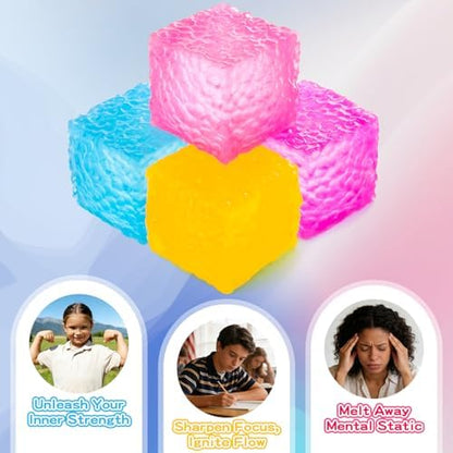 Stress Cube Squishy Ball, Large Pink Fidget Toy for Kids with Autism