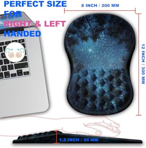 Mouse Pad Wrist Support, Ergonomic Mouse Pad with Massage Dot, Comfortable Computer Mouse Pad for Laptop, Wrist Rest Pain Relief Mousepad with Non-Slip PU Base for Office & Home, 12 x 8 in