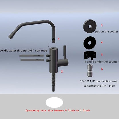Alkaline Water Faucet Drinking Water Faucet Tap Ionizer Faucet Water Filter Purification pH Regenerate Faucet Water Alkaline Water Filter System for Kitchen Sink