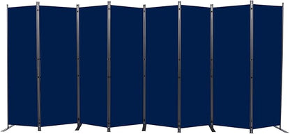 CHOSENM Room Divider, 8 Panel Folding Privacy Screens with Wider Support Feet, 6 Ft Portable Room Partition for Room Separator, 176" W X 71" H, Navy Blue