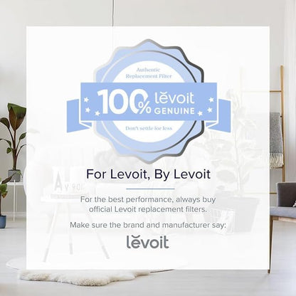 Levoit Vista 200 Air Purifier Genuine Replacement Filter, 1 Pack | High-Efficiency Activated Carbon for Removal of Smoke, Odor, Allergens, Pollen, Vista 200-RF, Black