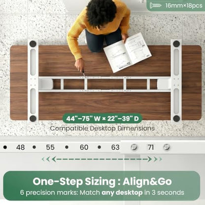 SIAGO Dual Motor Standing Desk Frame for Tops up to 75" - 280 lbs Capacity
