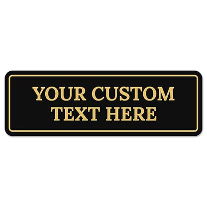Custom Wall or Door Sign, Personalized Plaque Engraved Message for Bussiness, Property and Home Indoor/Outdoor, 4x12 Inches, Made in USA by Sigo Signs - Square