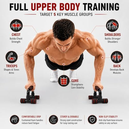 Push Up Bar,Portable Push up Handles for Floor,Strength Training Equipment with Non-Slip Ergonomic Grip,Sturdy Structure,Home Gym Equipment for Men Women Workout
