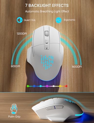 SABLUTE Wireless Keyboard and Mouse Combo, Ergonomic Wave with Wrist Rest