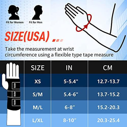FEATOL 2 Pack Wrist Brace for Carpal Tunnel Relief, Adjustable Wrist Support Brace with Metal Splints Both Hands , Hand Support for Arthritis, Tendonitis, Sprain, Injuries, Wrist Pain, Right and Left (2 Pack (R and L)-Black, Small/Medium (Pack of 1))