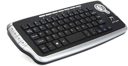 Mini Ergonomic Keyboard Trackball Air Mouse Scroll Wheel Function 2.4G Wireless Keyboard with trackball Mouse Keyboartd Combo for Lapotp PC TV Remote Controller HTPC (Silver)