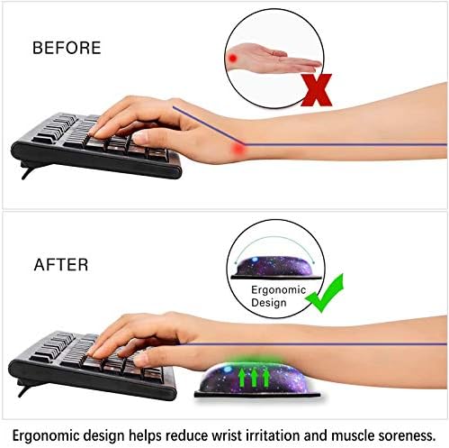 ArtSo Upgraded Wrist Rest Support for Mouse Pad & Keyboard, Ergonomic Gel Mousepad Non-Slip Rubber Base Home,Office Pain Relief & Easy Typing Cushion with Neoprene Cloth & Soft Memory Foam, Galaxy