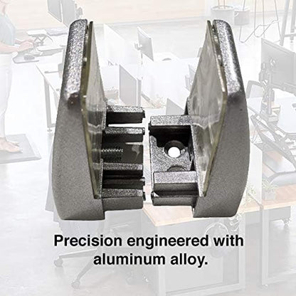 Precision-Milled Aluminum clamp Set for Office Privacy Panels. Includes Rubber-Grip Acrylic Standoff mounts and Adjustable Brackets. Ideal for Metal Shelf Support with Screws and Allen Wrench kit