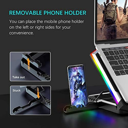 TopMate C11 Laptop Cooling Pad RGB Gaming Notebook Cooler, Laptop Fan Stand