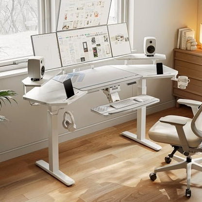 EUREKA ERGONOMIC Gaming Desk, 72" Electric Standing Desk, Dual Motor